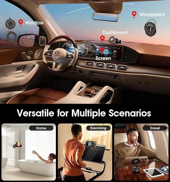 Magnetic Suction Phone Holder – 360° Adjustable Car Mount Stand