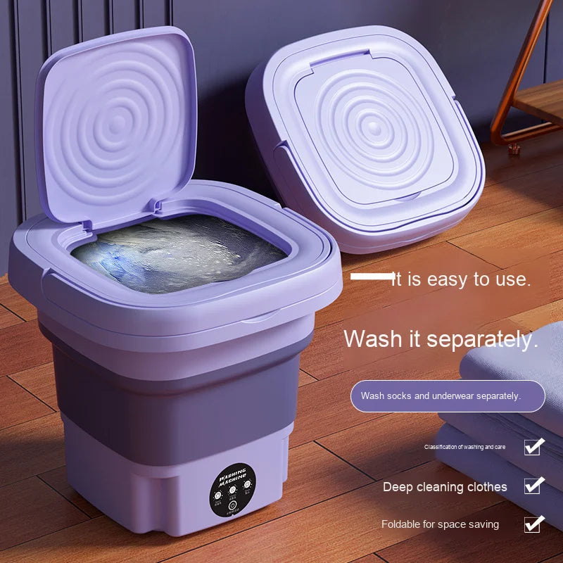 Travel-Friendly Mini Washer – Foldable Washing Machine for Home Use