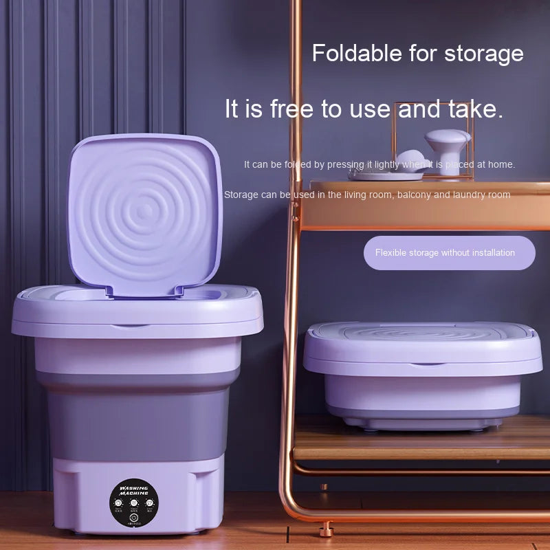 Travel-Friendly Mini Washer – Foldable Washing Machine for Home Use