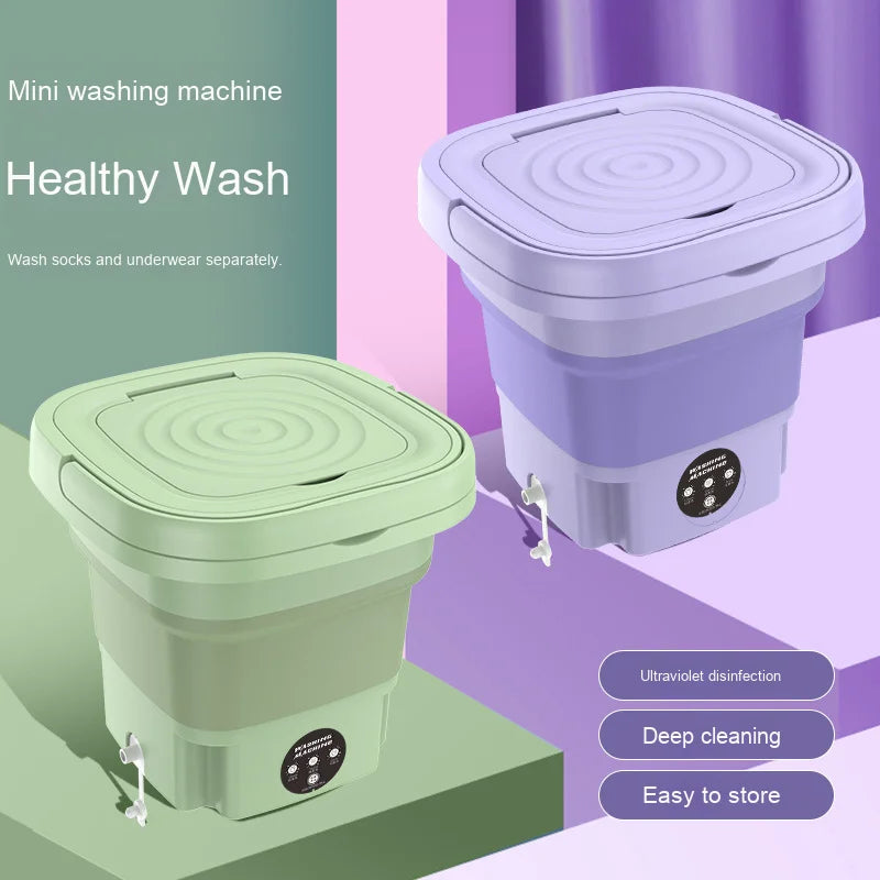 Travel-Friendly Mini Washer – Foldable Washing Machine for Home Use
