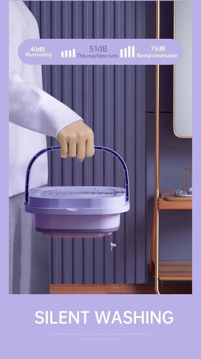 Travel-Friendly Mini Washer – Foldable Washing Machine for Home Use