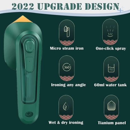 Mini Portable Iron Travel Steamer – 2-in-1 Dry & Wet Garment Press