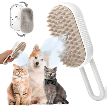 3-in-1 Steam Brush for Dogs & Cats – Groom, Clean & Soothe