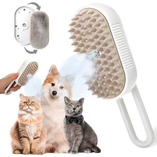 3-in-1 Steam Brush for Dogs & Cats – Groom, Clean & Soothe