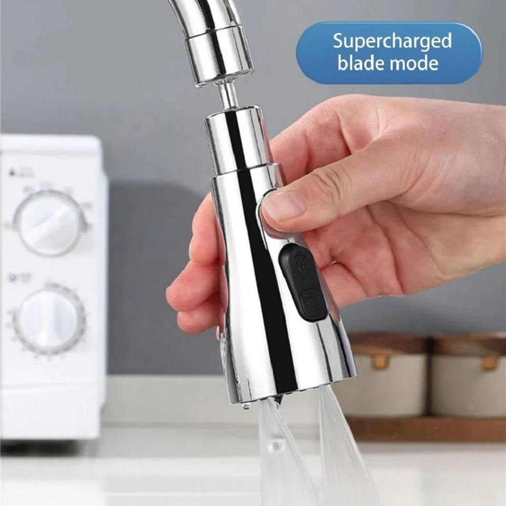 360° Rotatable Kitchen Faucet – 3-Mode Water-Saving Sprayer Head