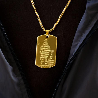 Golden Spiritual Pendant – Hanuman Chalisa Locket with Chain