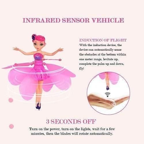 Flying Fairy Barbie Toy – LED Light Princess Doll for Kids