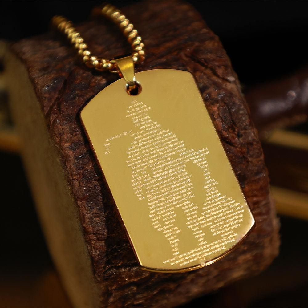 Golden Spiritual Pendant – Hanuman Chalisa Locket with Chain