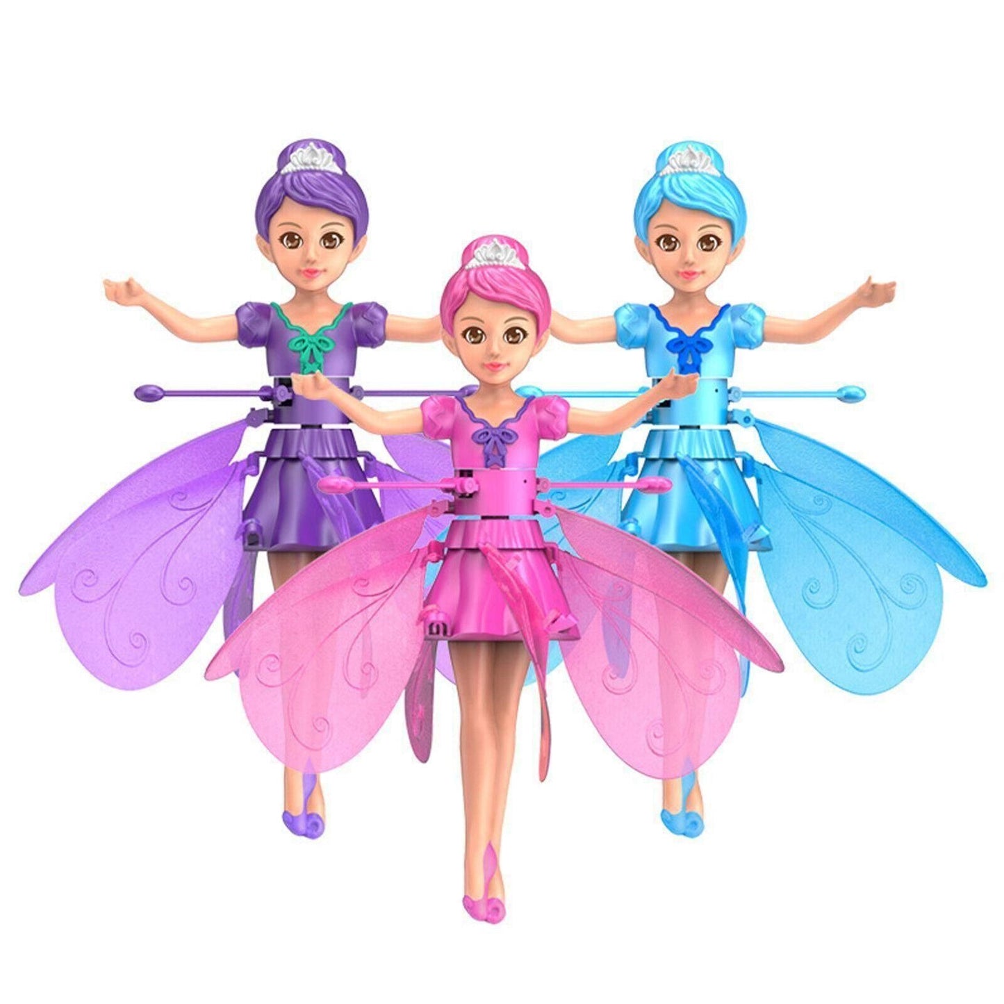 Flying Fairy Barbie Toy – LED Light Princess Doll for Kids