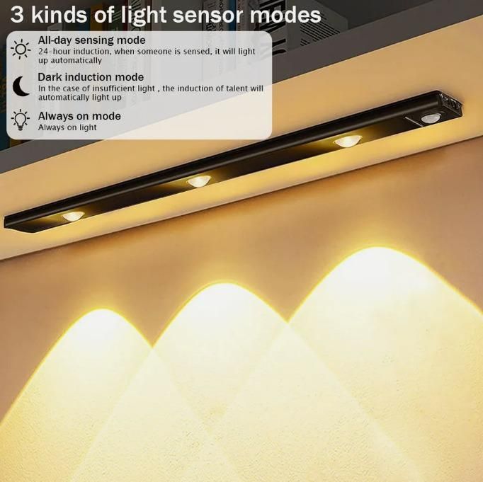 LED Motion Sensor Cabinet Light – USB Rechargeable with 3 Modes