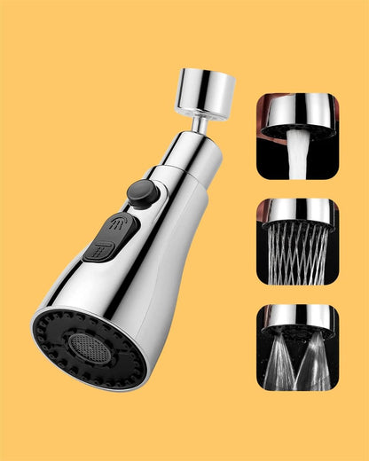 360° Rotatable Kitchen Faucet – 3-Mode Water-Saving Sprayer Head