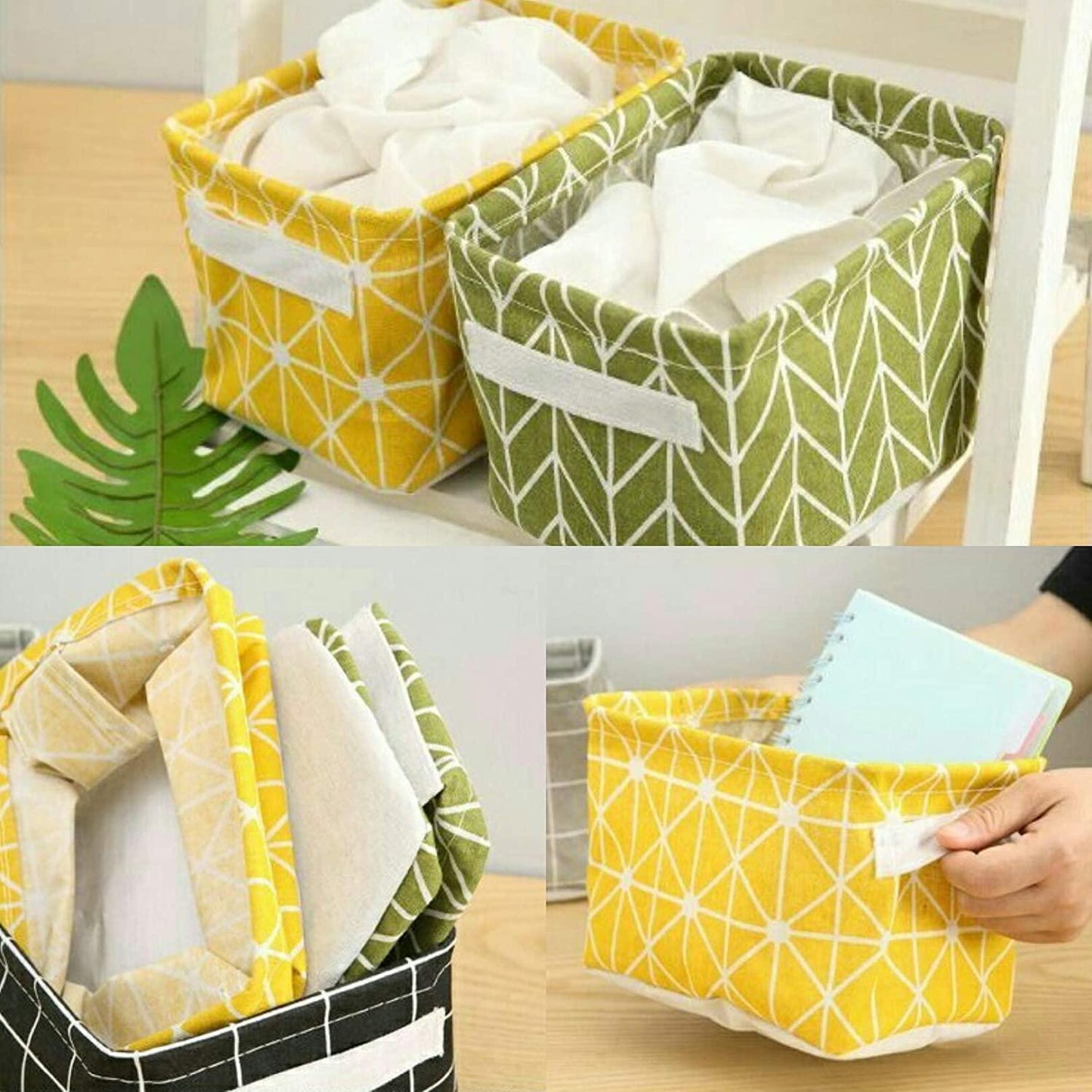 Fabric Wardrobe Organizer Box – Foldable Storage Basket for Clothes
