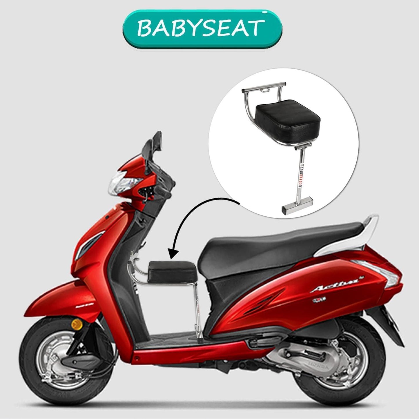 Baby Seat for Activa, Iqube, Ola | Scooter Side Footrest Guard