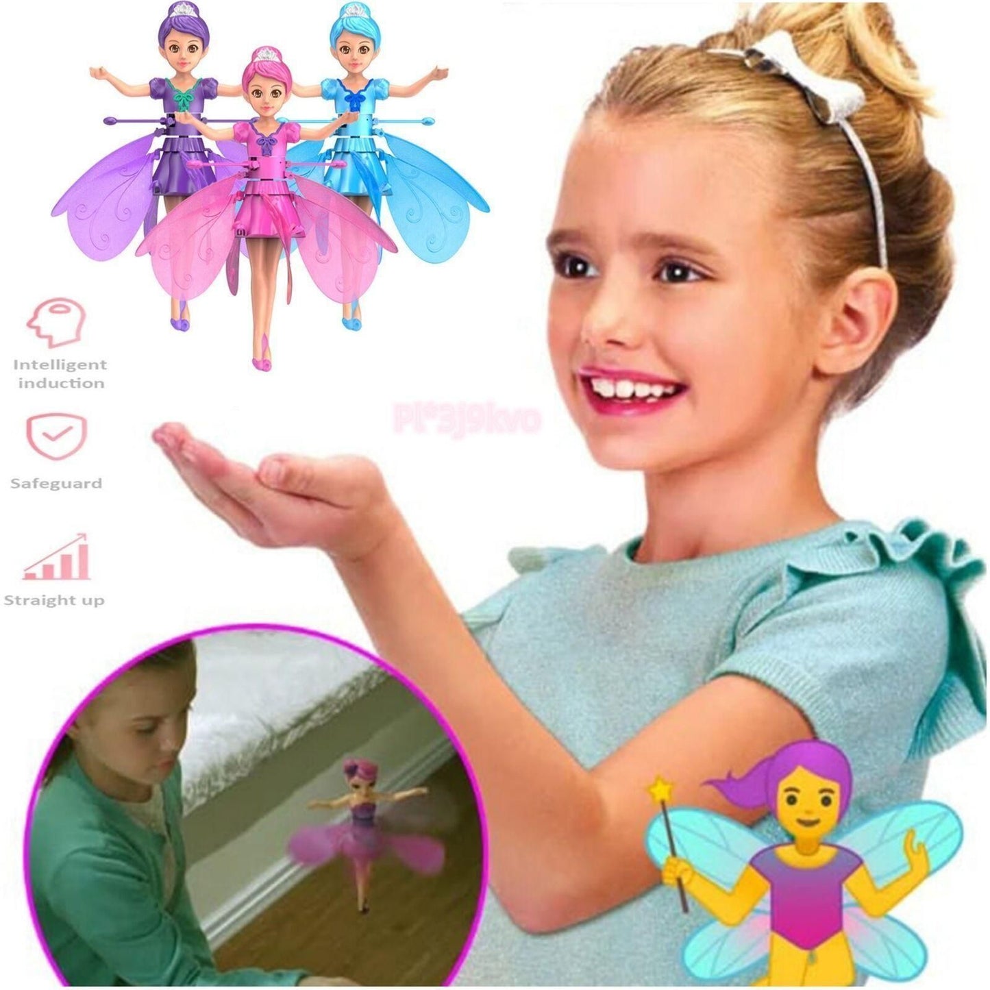 Flying Fairy Barbie Toy – LED Light Princess Doll for Kids