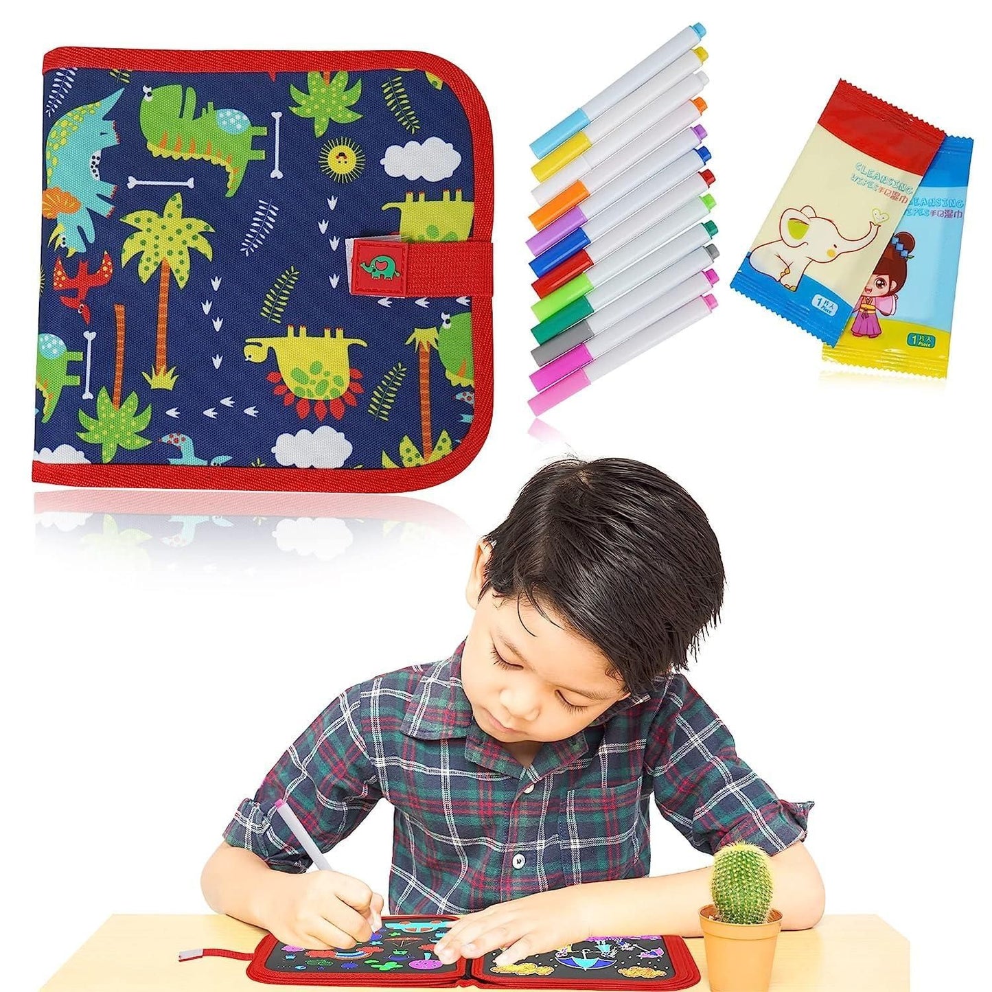 Kids’ Erasable Doodle Book – Reusable Drawing & Painting Set
