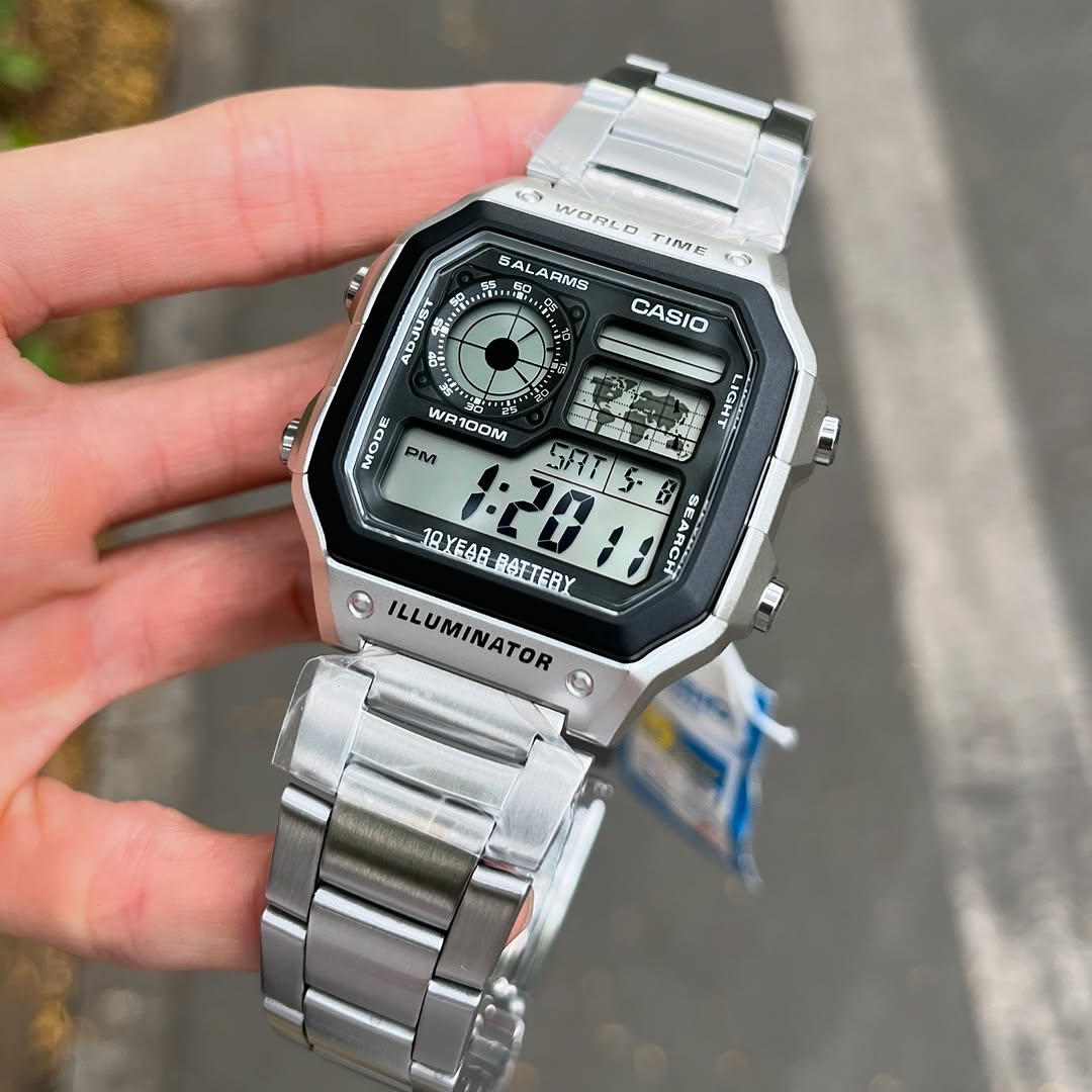 Casio Youth Black Dial Men's Watch - AE-1200WHD-1AV