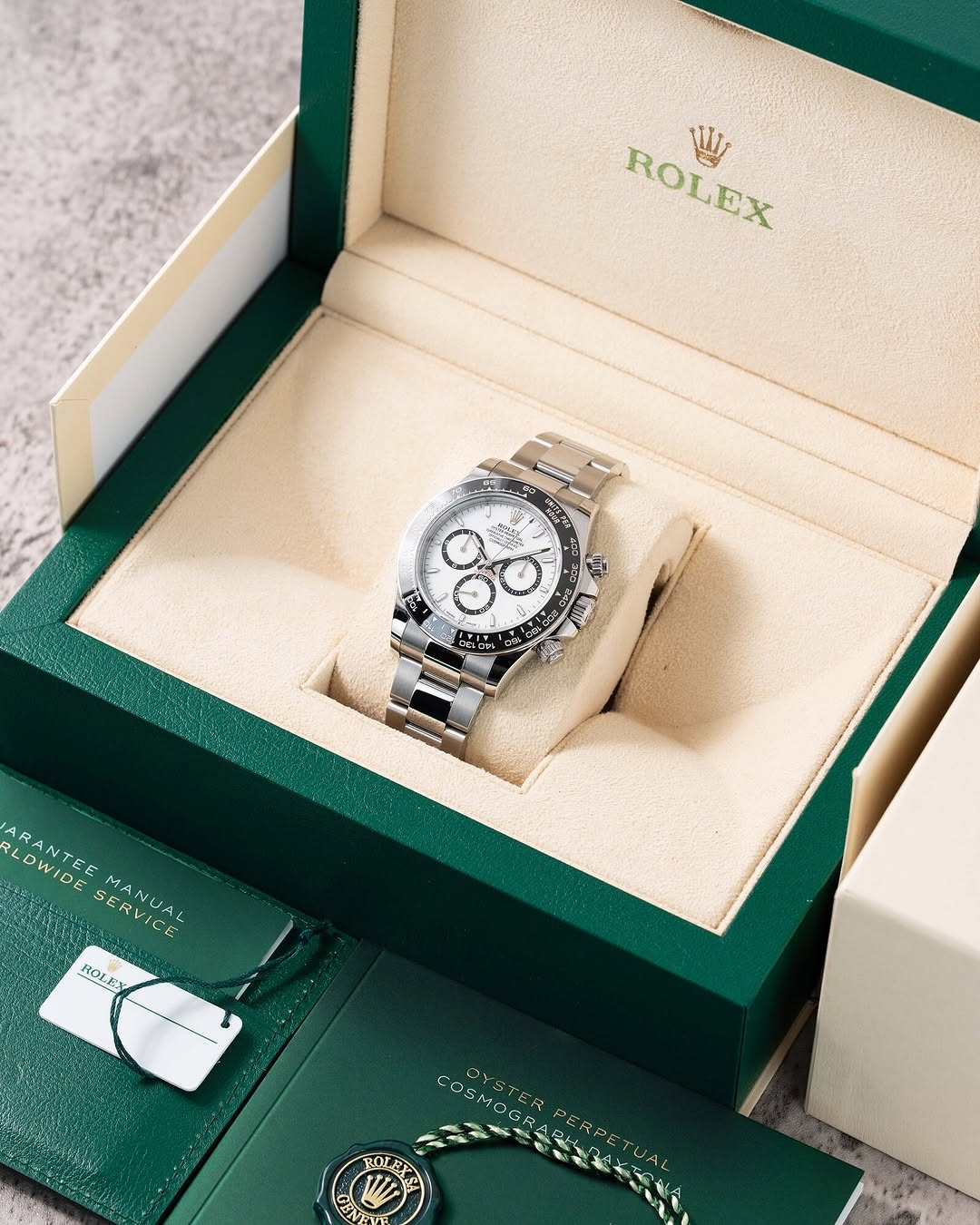 Rolex Cosmograph Daytona 40mm | White "Panda" Dial | Black Ceramic Bezel | Ref. 126500LN